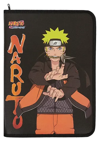 Папка для тетрадей А4 Naruto 32,5*23*2,5, пластик, молния с трех сторон