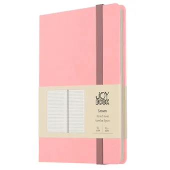 Записная книжка А6- 96л лин. JOY BOOK. Персиковый пух 7БЦ, иск.кожа, тонир.форзац, тонир.блок, скругл.углы, сшит.блок, ляссе, резинка, карман на задн.форзаце