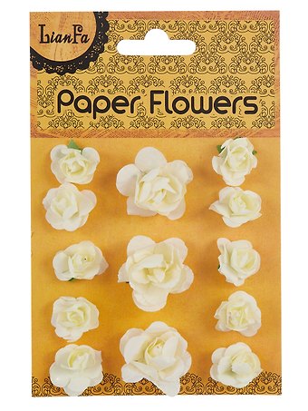 Набор для творчества. Цветы Paper Flower, 3 больших + 10 маленьких, молочные и белые