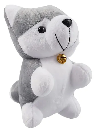 Мягкая игрушка Собака-хаски, серый