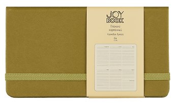 Планинг недат. 64л "Joy Book" оливковый, карманный, иск.кожа 7Б, скругл.углы, тонир.блок, резинка, офсет, ляссе