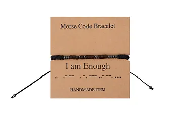 Браслет Морзе I am Enough (12-202509-BR-ZJ9602)