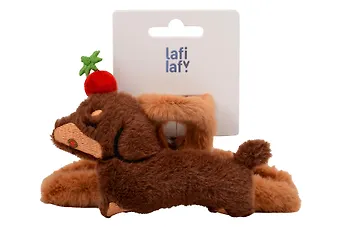 Заколка-крабик «Такса» (плюш) (12,5см) (Lafilaf)