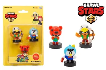 Штампики Brawl Stars, Бо, Мистер Пи и Нита, (5см), (BRW5020A)