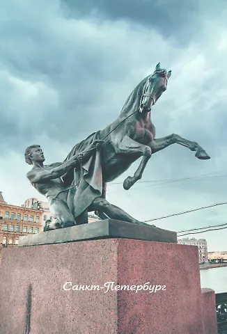 Открытка одинарная с конвертом СПб Аничков мост. Фотограф П. Демичев