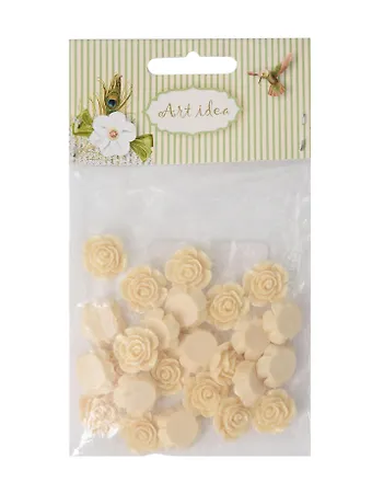Цветочки пластиковые, 1.5 см, 25 шт/пакет, кофейные (11-08631-5)