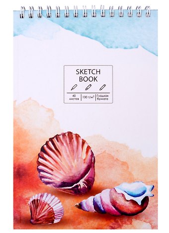 Скетчбук А5 40л SKETCHBOOK. Shell, белый офсет, 100г/м2, евроспираль