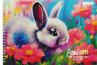 Альбом для рисования Listoff, Зайка, А4, 20 листов, на гребне
