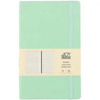 Книга для записей А5 96л лин. Joy Book. Снежная мята иск.кожа, тв.переплет, ляссе, резинка, инд.уп.