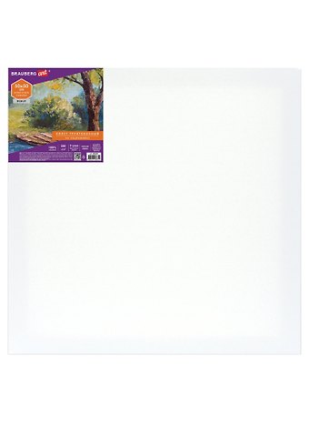 Холст на подрамнике 50*50см 280г/м2, грунт, 100% хлопок, мелкое зерно, BRAUBERG ART DEBUT