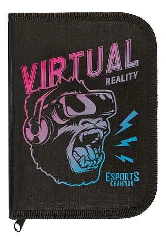 Пенал 1 отделение Виртуальная реальность 19*13 см, молния