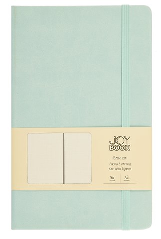 Книга для записей А5 96л кл. "Joy Book. Сахарный лед" иск.кожа, тонир.блок, скругл.углы, ляссе, резинка, карман на задн.форзаце