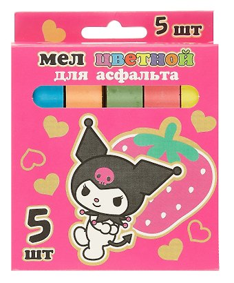 Мелки цветные Kuromi 5 цветов, Jumbo