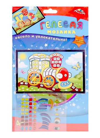 Набор д/творчества МОЗАИКА гелевая, А6, Паровозик