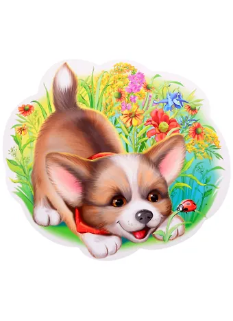 Плакат вырубной А4 Щенок