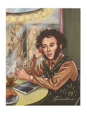 Ежедневник недат. А6+ 112л Пушкин (Эксклюзив) 7БЦ, мат.лам, тисн.фольгой, офсет