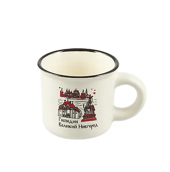 Мини-кружка белая Великий Новгород (фарфор) (5см) (Великий Новгород) (065-9-M-28-W)