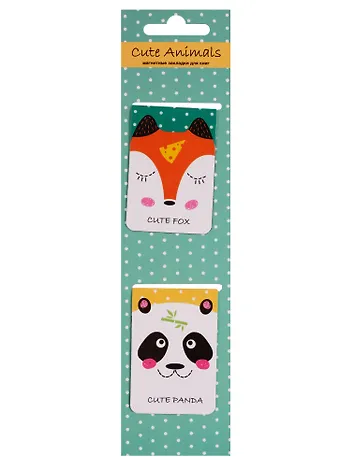 Магнитные закладки «Cute animals», мятные, 2 штуки