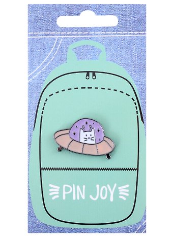 Значок Pin Joy Котик НЛО (металл) (12-08599-945)