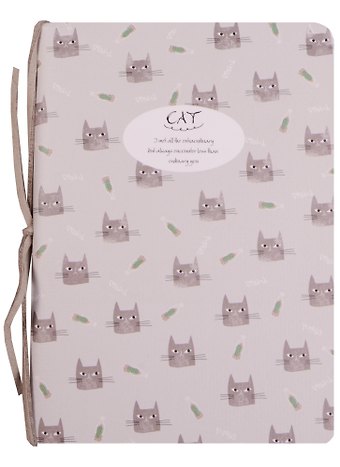 Записная книжка А6 58л CAT,  сшивка цв.веревкой, цветной внутр.блок