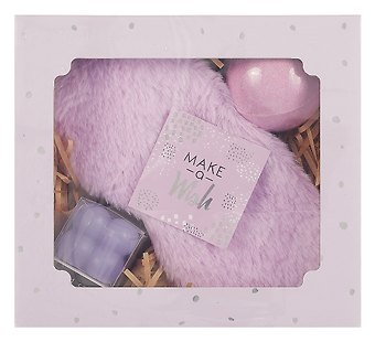 Подарочный набор Lavender Dream (свеча, бомбочка, маска для сна, открытка) (18х17) (12-Guangfa-P8)