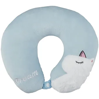 Подушка на шею с кнопкой «Единорог пушистый», (30х30 см)