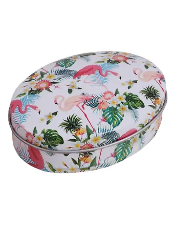 Шкатулка овальная Фламинго (металл) (8,5х6) (12-09412-03516-31)