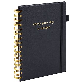 Книга для записей А5 80л кл. Calipso черный, иск.кожа, резинка, гребень